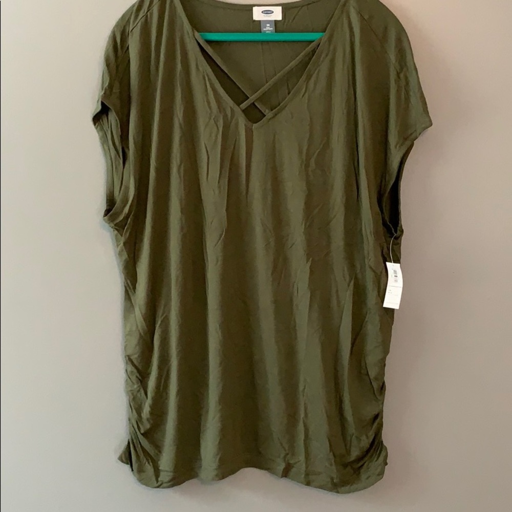 Olive green short sleeve top
